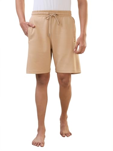Image of SleepZ by Raymond Men Regular Fit Solid Pattern Cotton Polyester Blend Shorts