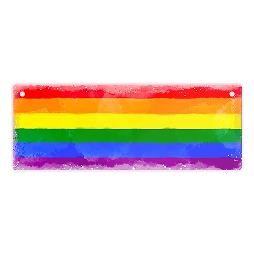 Pride-Flagge Rainbow Metallschild L in 10,5x28cm