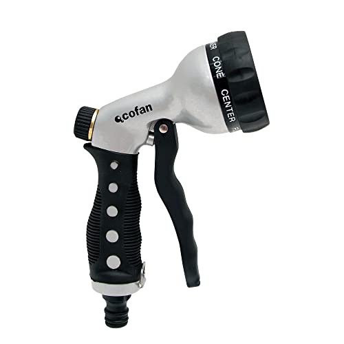 Pistola de Riego de Metal para Manguera | Con 7 Posiciones Diferentes de Pulverización | Pistola de Agua para regar plantas o céspedes