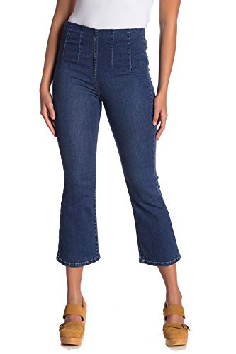 Free People Womens Denim Crop Flare Jeans Blue 28