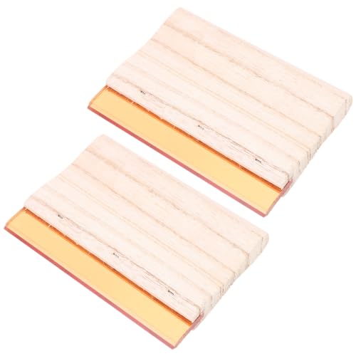 ERINGOGO 2pcs Squeegee Wood Scrapers Precision Cut Smooth Comfortable for Ink Distributi