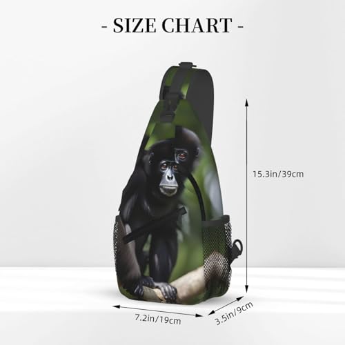 Mochila Crossbody Gibbon Mono Negra para Trekking miniatura 3