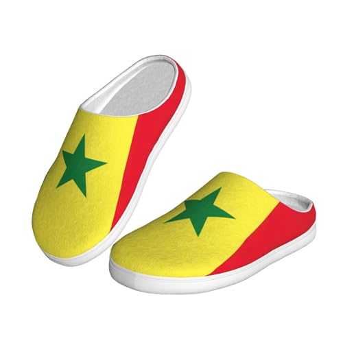 Cozy Flag of Senegal print Slippers Indoor and Outdoor Fuzzy House Shoes Anti-Skid Sole Gifts for Women Indoor Scuff2
