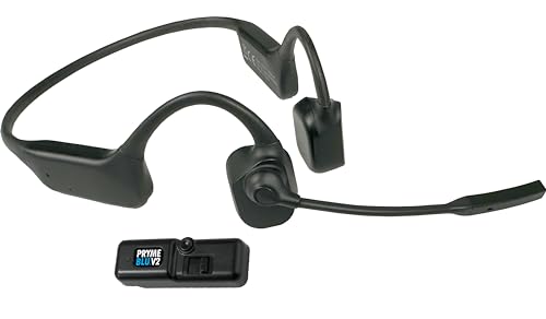 PRYME® BTH-M100V-Kit1 - Auriculares inalámbricos Bluetooth de conducción ósea con micrófono con cancelación de ruido (con adaptador de radio Bluetooth BT-500-M11-V2 para Motorola TRBO XPR33xx/3500