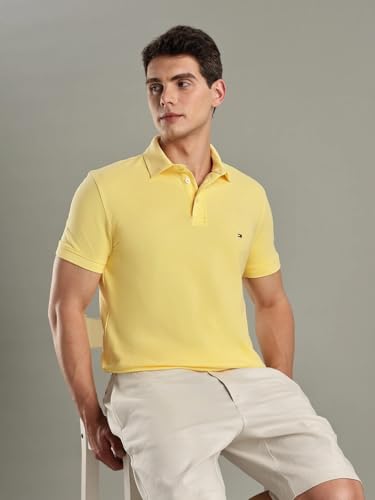 Image of Solid Slim-Fit Cotton Polo T-Shirt
