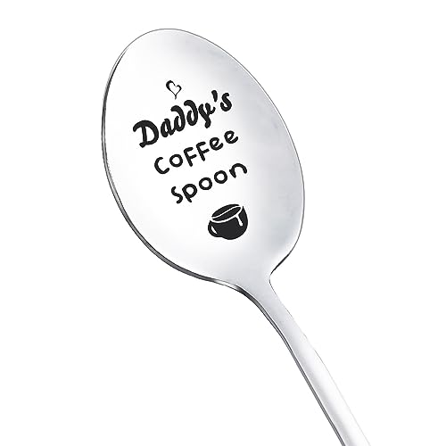 Daddy Spoon Gifts from Daughter Son Funny Daddy's Coffee Spoons for Dad Father Coffee Tea Lover Gift for Father Dad Birthday Christmas Gift for Daddy Stainless Steel Spoon