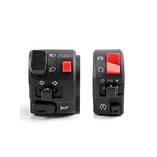 Interrupteur universel pour moto 7/8" 22 mm - Bouton de klaxon - Clignotant - Feu antibrouillard - Guidon électrique Cover