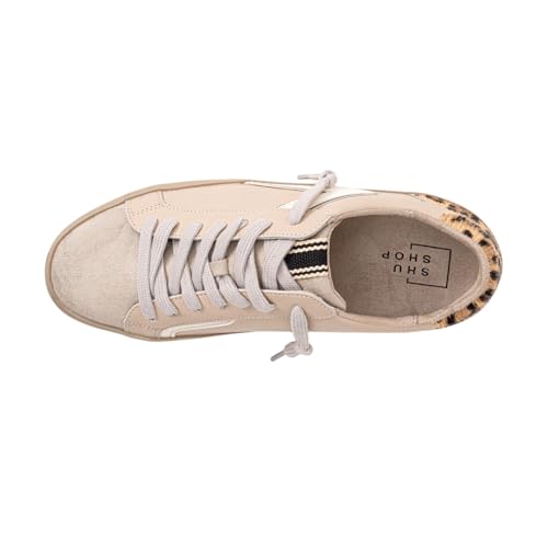 Womens Robbie Lace Up Sneakers Shoes Casual - Beige4
