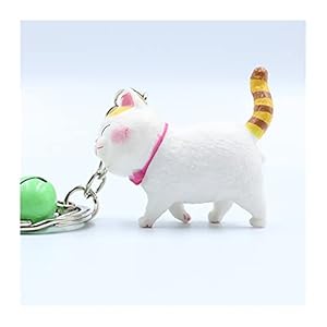 Hongtai Mooie Hars Bell Cat Sleutelhanger Auto Hanger Bag Ornament Trinket voor Vrouwen Sleutelhanger (Color : Yellow tail)