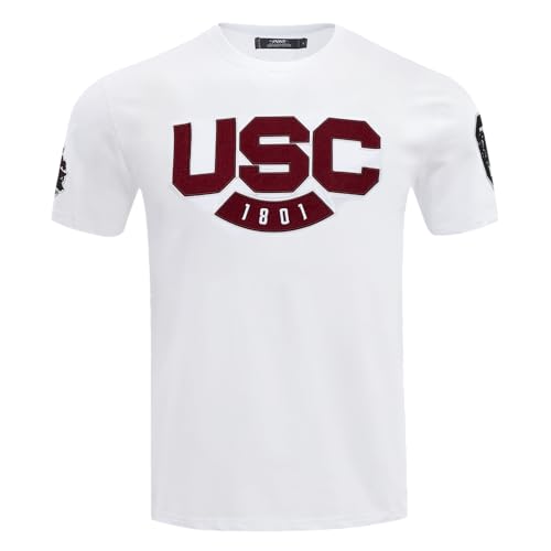 Mens College University of South Carolina College Classic Chenille Short Sleeve Tee White S