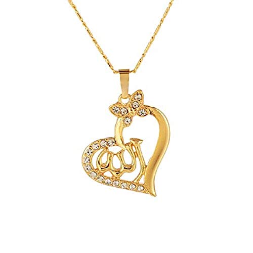 Xnjkws Collar Colgante de Mujer Medallón Hueco Corazón Sra. Clásica Étnica 18k...
