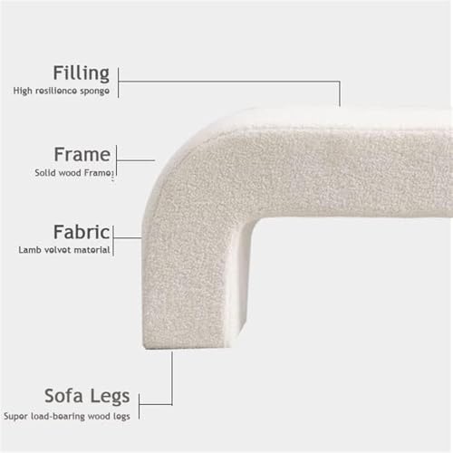 Banc en boucle de 60 cm pour habiller le bout du lit et optimiser l'espace