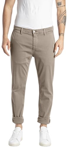 Replay Chino Zeumar Slim Fit Hyperflex X Lite con elástico para Hombre, Arena 020 1, 32W / 34L