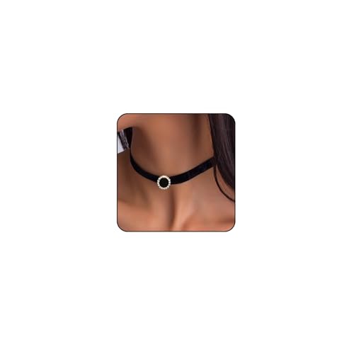 Black Choker Necklaces for Women 90s Red Black Velvet Choker Necklace Thick Thin Black Chocker Gold Tube Heart Circle Choker Necklace Lace Tatto Collar Necklace Goth Choker Jewelry
