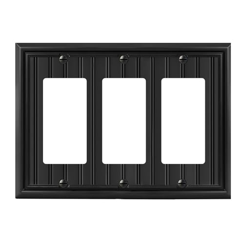 Black Natural Material Triple Decorator Outlet Cover Wall Plate(1-Pack） by VRSSCUE - Used condition - US$11.05