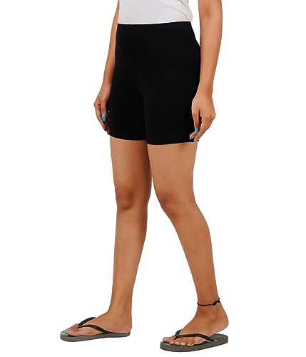 Image of Girls Cycling Shorts| Under Dress | Yoga Shorts | Workout Shorts | Running Shorts | Gym Shorts for Girls I Colour Black