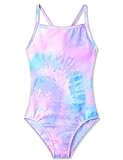 Girls Swimsuit Size 3t 4t Purple Tie Dye One Piece Bathing Suit Swimwear for Toddler Kids Swimming Lesson Birthday Gift