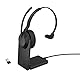 Jabra Evolve2 55 - schnurloses Mono-Headset mit Ladestation Air Comfort - Mikrofone mit Geräuschunterdrückung und ANC, für MS Teams Zertifiziert, mit Anderen Plattformen kompatibel - Schwarz