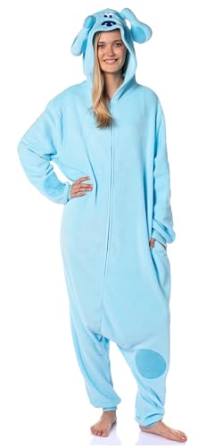 INTIMO Nickelodeon Mens Blues Clues Character Hooded Union Suit Costume Sleep Pajama For Adults (XX-Small/X-Small)