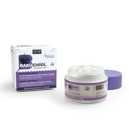 Crema Antiedad Bakuchiol, Ácido Hialurónico y Niacinamida. Crema Antiarrugas que Reduce los Signos de la Edad y Líneas de Expresión. Bakuchiol, el Retino Vegano. Crema Antiarrugas mujer 50 ml Vit Vit