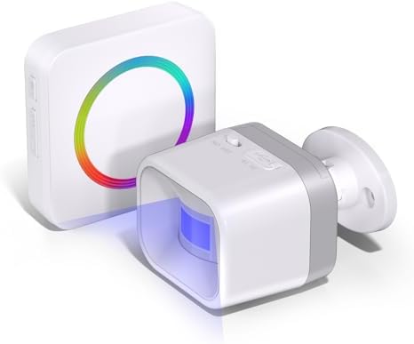 Wireless Motion Sensor Door Chime, Motion Detector Alarm Indoor with 500 FT Range Security Alert Monitor System for Home/Garage Door/Store, USB/Battery Powered