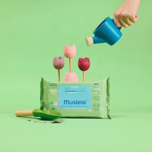 Miniatura 3 de Mustela Toallitas Higiénicas Perfumadas Compostables, 100% Fibras Lyocell de Origen Vegetal, Cuerpo y Maquillaje, Bebé y Familia - 99,5% Ingredientes de Origen Natural (60 uds) (Paquete de 3)