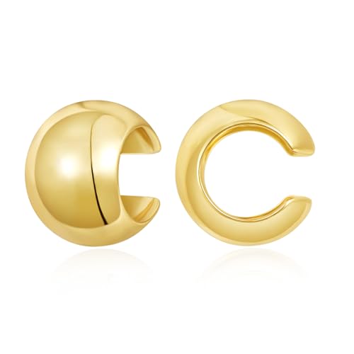 KissYan Ear Cuffs Earrings for Women, 14K Gold Plated Ear Cuff for Non-Pierced Clip On Cartilage Adjustable Open Hoop Earring Dainty Pave CZ Fashion Lightweight Jewelry Gifts