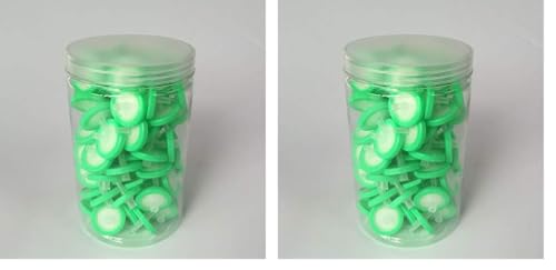Image of 100 Count Syringe Filter, Nylon Hydrofilic Membrane 25mm Diameter 0.22um Pore Size, Syringe Lab Filters, Non Sterile Filtration (Green) (Pack of 2)