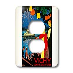 Affiche de voyage vintage Vichy Comite des Fetes pour sublimer le salon avec style francais