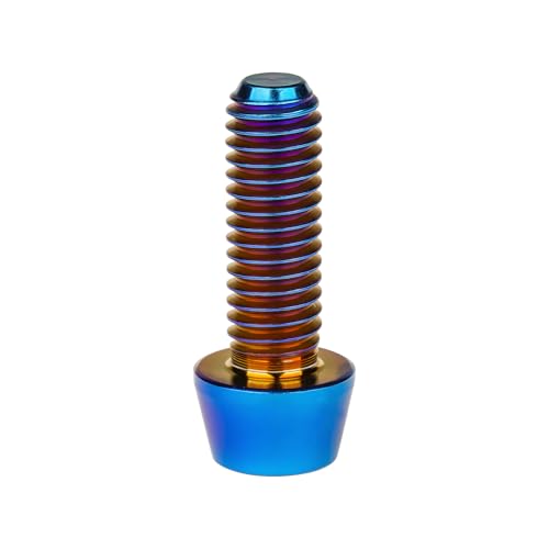 Image of Titanium Ti DIN912 M4 8 10 12 15 20mm Tapered Head Hex Bolts Bicycle Screws Pack of 6 (Burnt Blue, M4x15mm)