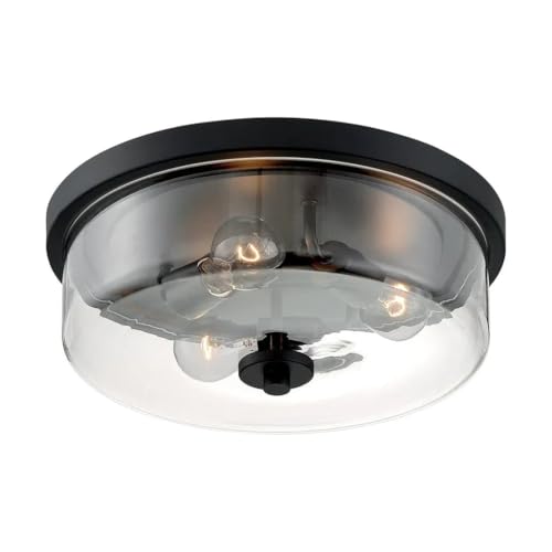 Image of Nuvo 60 /7169 Sommerset 3-Light Flush Mount Fixture with Clear Glass - Brushed Nickel Finish
