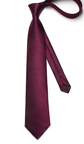 Image of Enlision Mens Ties Stripe Tie and Pocket Square Set Classic Formal Woven Neckties Handkerchief Cufflinks Wedding