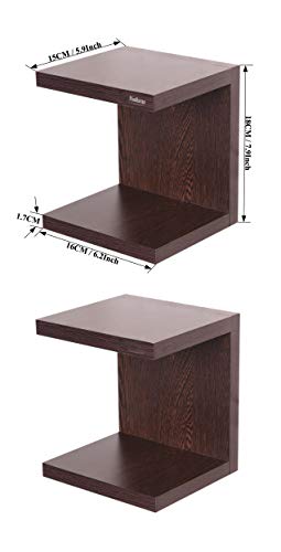 Image of Madhuran Engineered Wood Wall Mounted Books Shelf Set of 2 (Matte,Wenge) Office Living Room Mini Self Furniture