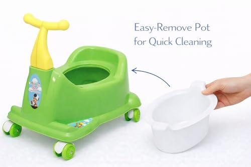 Image of Maanit Scooter Style Baby Potty Seat With Removable Lid Bowl (Green), 1 Unit