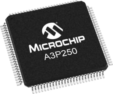 Microchip Technology, A3P250-VQ100M, FPGA ProASIC®3 Family 250K Gates 231MHz 130nm Technology 1.5V 100-Pin VQFP Tray (1 Item/s)