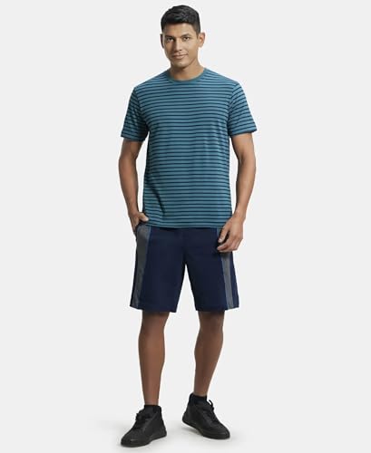 Image of Jockey 2715 Men's Super Combed Cotton Rich Striped Round Neck Half Sleeve T-Shirt