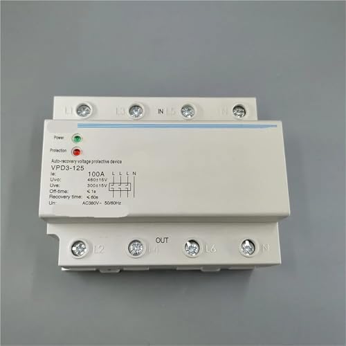 Protección contra sobretensión y subtensión de recuperación automática de cuatro cables trifásica de 100 A y 380 V (1 unidad)