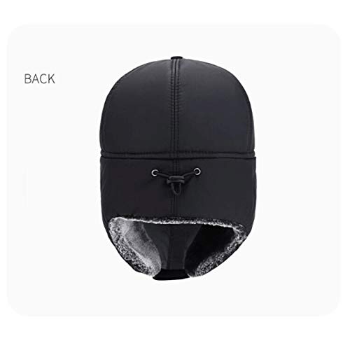 Mens Winter Windproof Warm Bomber Hat With Ear Flap,Cold Weather Skiing Hunting Fishing Gifts Trapper Hats For Men Christmas Black #TOP3