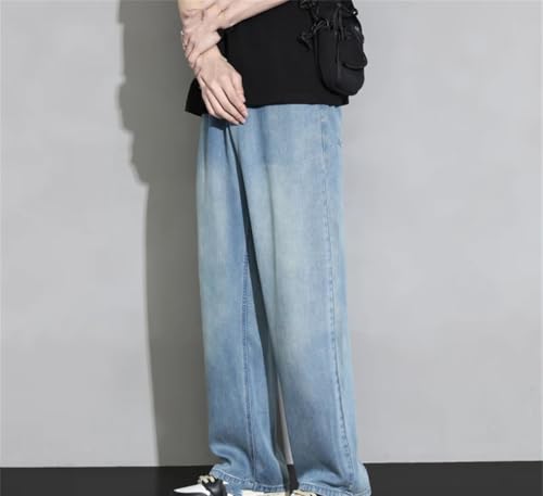 Men's Loose and Thin Jeans, Soft Retro Street Style Jeans Straight Casual Pants2