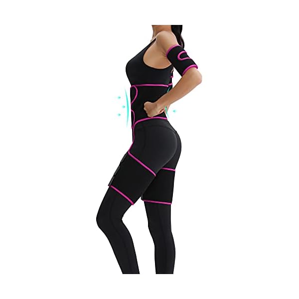 Reshe-4-in-1-High-Waist-Arm-and-Thigh-Wast-Trainer-for-Women-Sweat-Band-Waist-Trimmer-Plus-Size 4 In 1 High Waist Arm And Thigh Wast Trainer For Women, Sweat Band Waist Trimmer Plus Size Rose