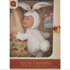 Anne Geddes Baby Bunnies White Bunny Rabbit Bean Filled Soft Body Doll