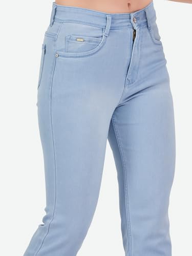 Image of FCK-3 Stretchable Denim High Rise Straight Fit Full Length Classic Jeans for Women