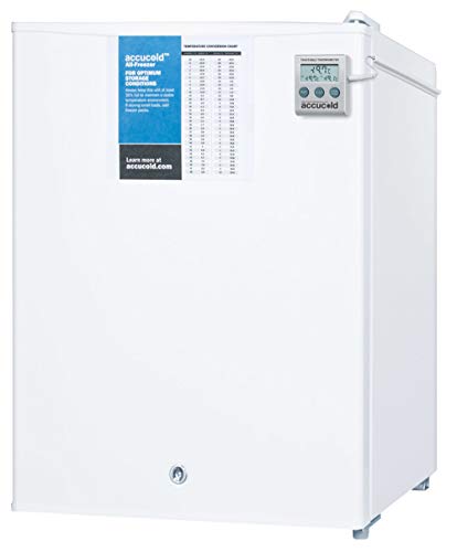Image of Summit Appliance FS30LPLUS2 Accucold Compact All-Freezer, 1.8 cu.ft Capacity, Manual Defrost, Wire Shelving, Adjustable Thermostat, Buffered Temperature Probe, NIST Calibrated Thermometer