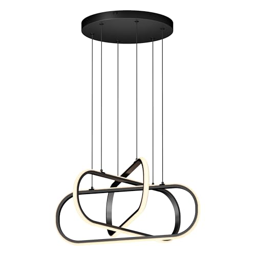 artika Lewis LED Modern Pendant Light Fixture, Matte Black