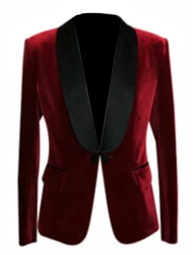 Blazer en Velours Femme Veste Revers de Châle Costume Dîner Marié