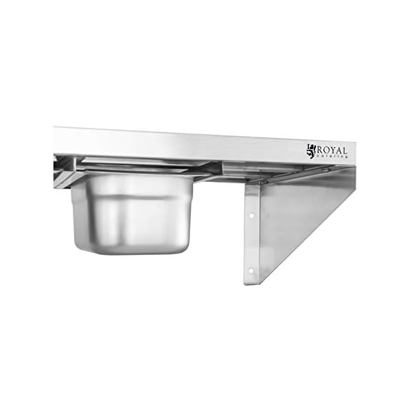 Royal Catering RCWR-5 GN1/4 Gewürzbord Edelstahl 120 cm 3,5 cm Stärke Bordstärke 5 GN 1/4 Gewürzstände Gewürzablage… – Bild 5