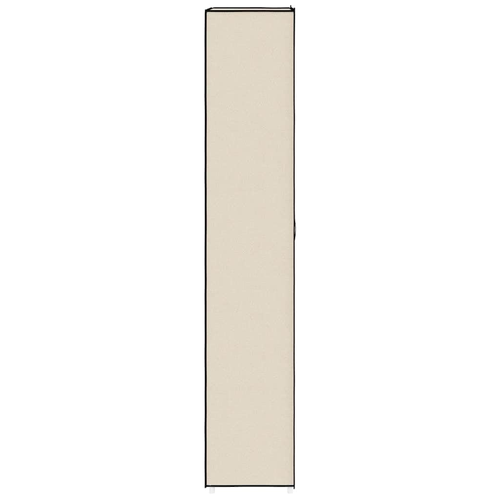 Schuhschrank Creme Stoff mit 10 Böden 60x30x166 cm, Schuhregal platzsparend geschlossen, Aufbewahrungssystem für Flur Diele, Organizer mit stabilem Stahlrahmen, faltbar und stapelbar