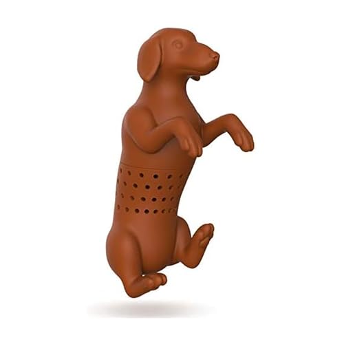 Genuine Fred, HOT DOG, Wiener Dog Reusable Silicone Tea Infuser, Brown, , Fun Gift for Tea...