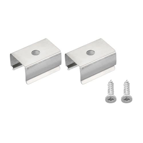 uxcell Rope Light Mounting Clips, Wall Channel Mounting Holder Accessories for 12mm to 13mm LED Neon Strip, Stainless Steel, Pack of 20