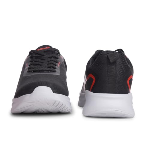 Image of Liberty Leap7x KOOPER-1E Men Sports Running Shoes - Black & Dark Grey | Comfortable and Durable Lace-Up Closure - Suitable for Lacing Walking, Gym, Jogging and Outdoor Shoes for Man